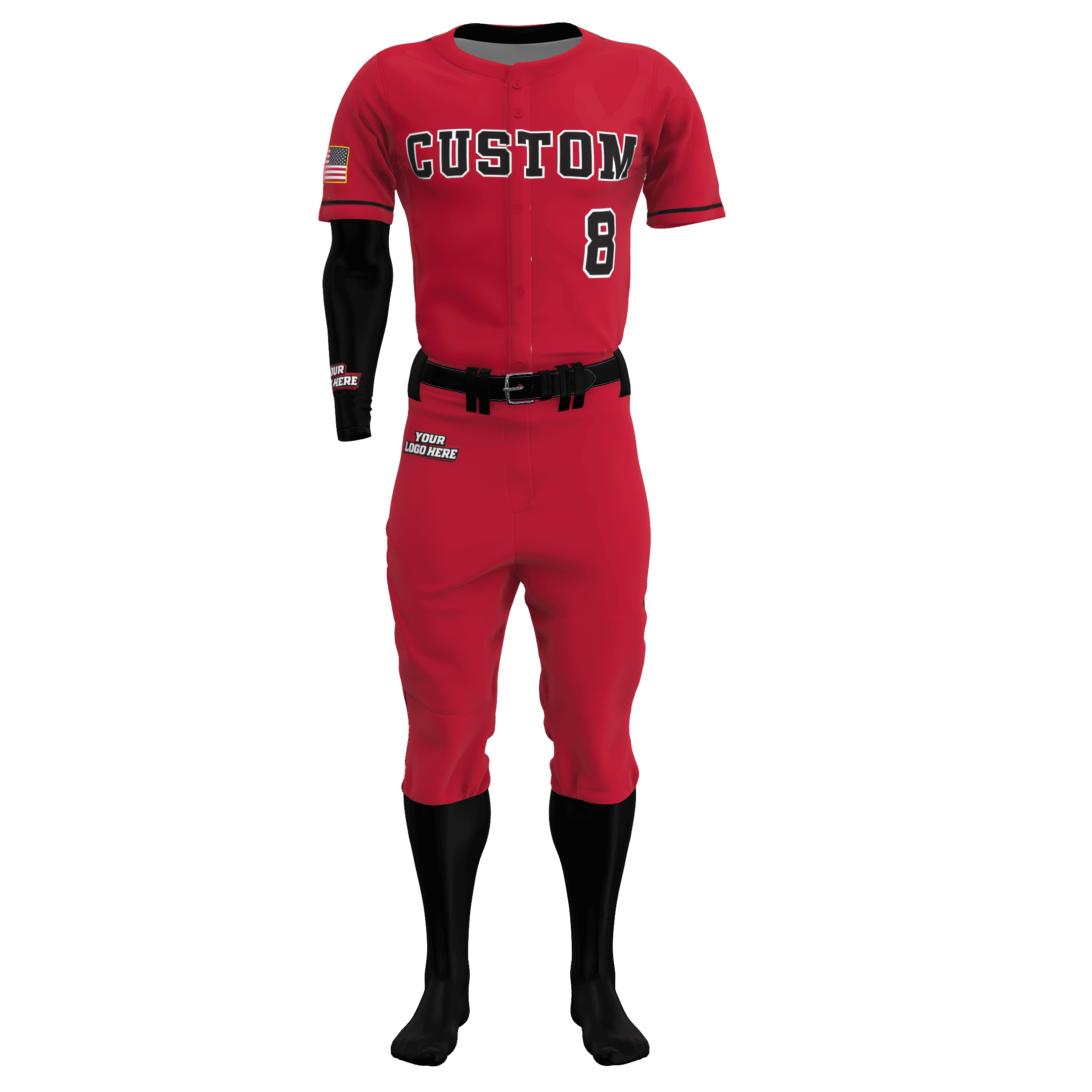 Full Button Pro Mesh Jersey/Short Pant/Arm Sleeve