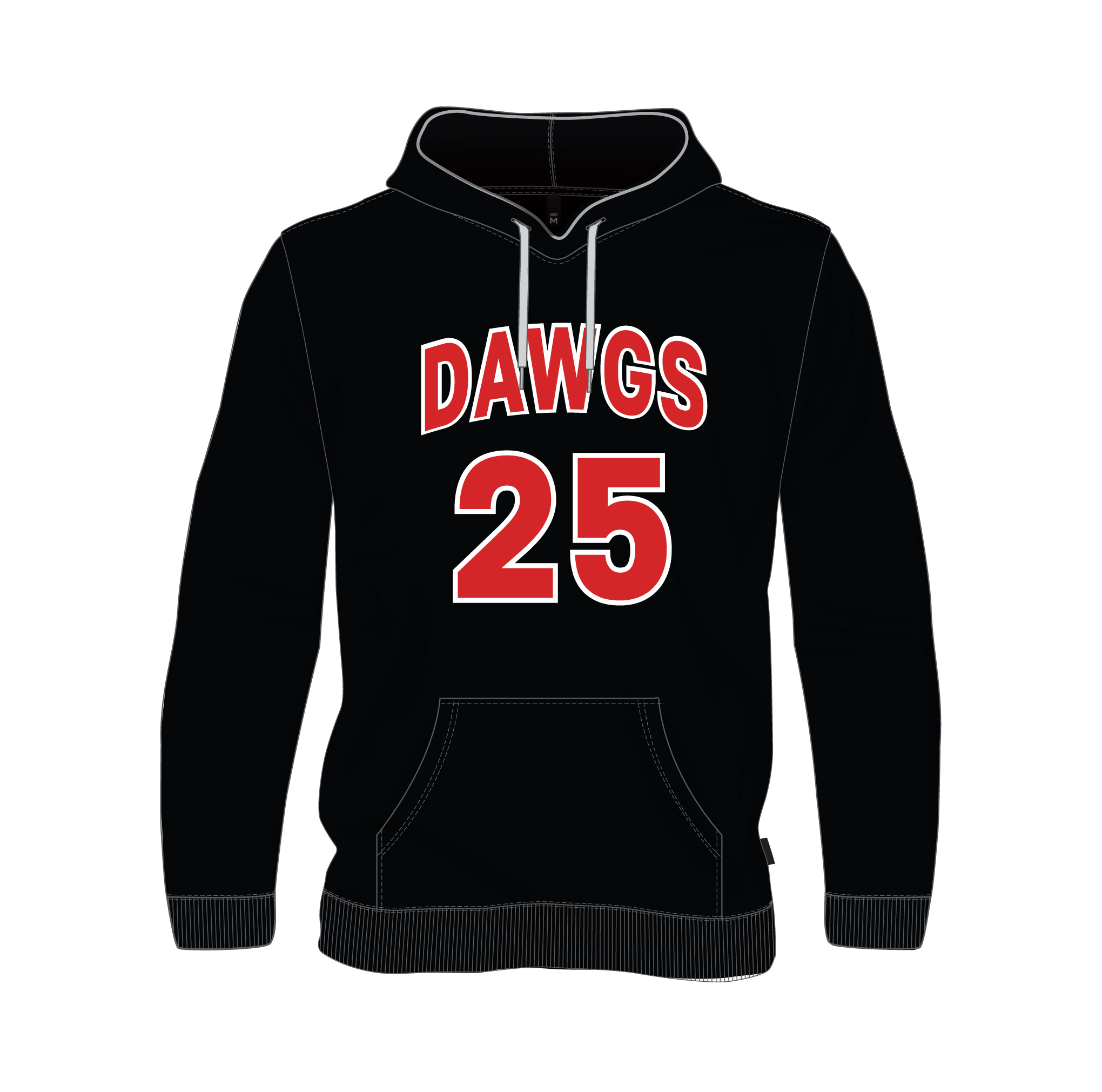 North Gwinnett “DAWGS” Polyester “Model – The players received” Replica Game Jersey Sweatshirt – Black