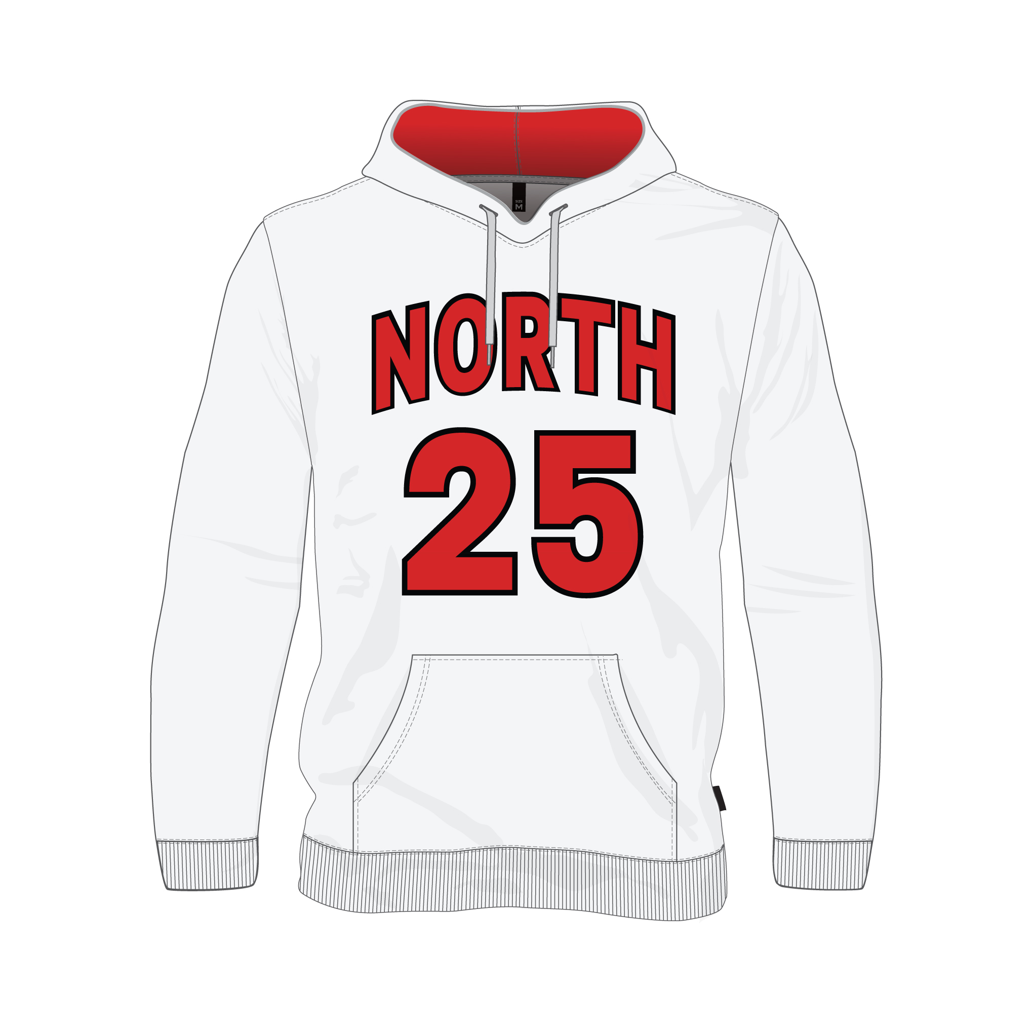 North Gwinnett “NORTH” Polyester “Model – The players received” Replica Game Jersey Sweatshirt – White